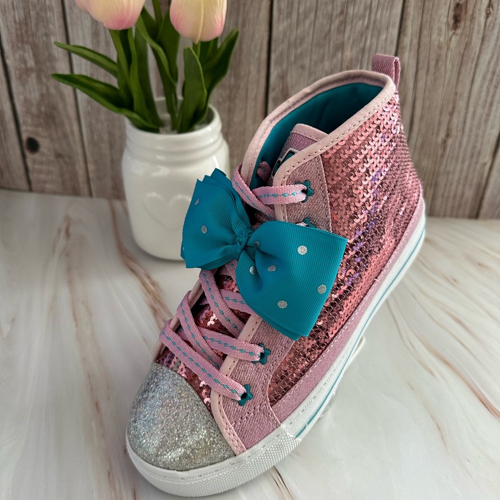 💠 JoJo Siwa Shoes - Girls Pink Sequined High Top Sneakers💠